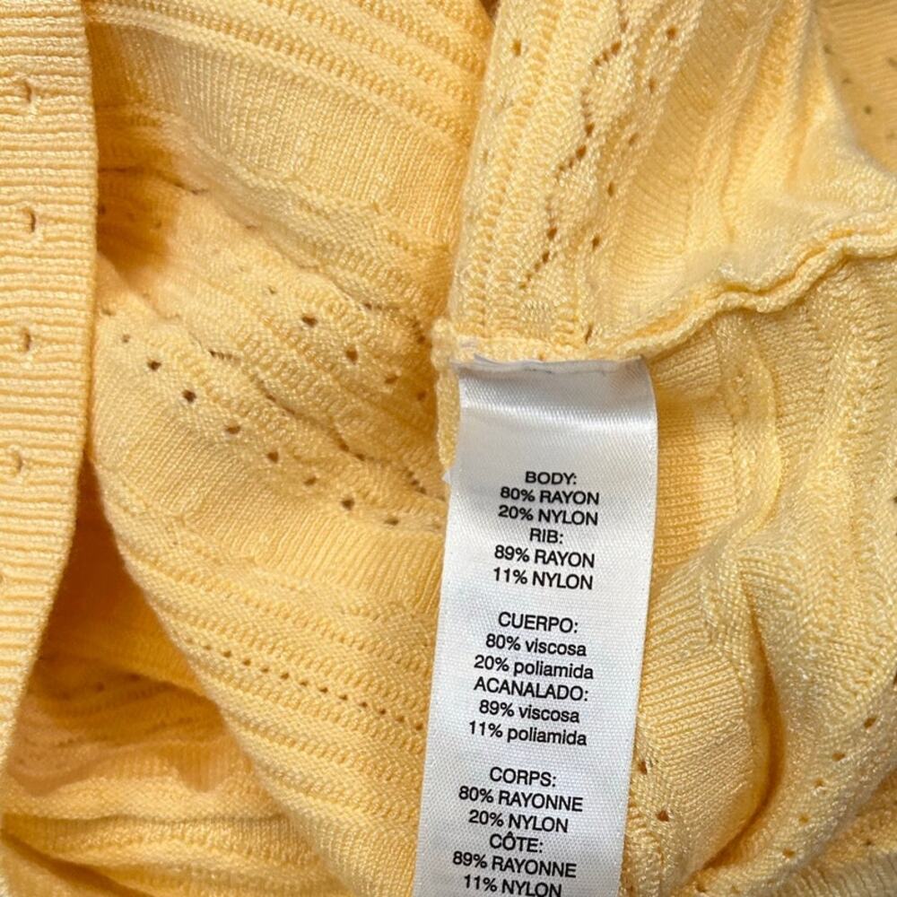 White House Black Market Butter Yellow Sweater Tank Cowl Neck - Picture 4 of 9